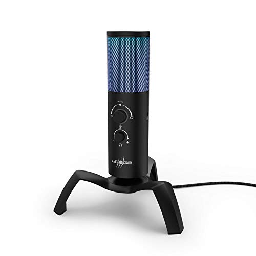 uRage Gaming Streaming-Mikrofon Stream 750 HD Illuminated, schwarz, Zwei Aufnahmearten, leistungsstarkes HD-USB-Mikrofon, integrierter Popfilter von uRage
