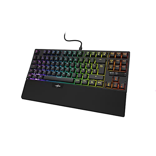 uRage Gaming-Tastatur Exodus 860 Mechanical, schwarz, OUTEMU Switches Clicky, abnehmbares Kabel inkl. Kabelbinder, Full-RGB, Tastenkappen aus ABS-Kunststoff, USB, Windows von uRage