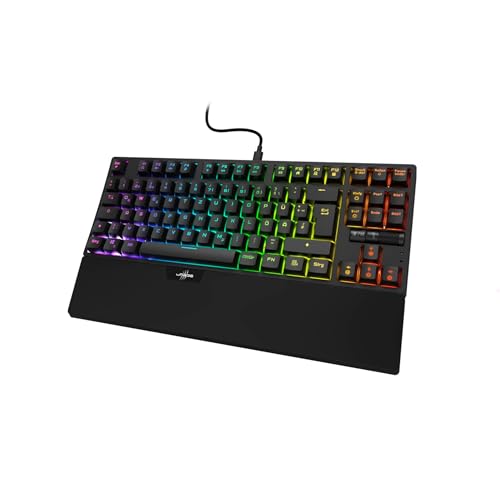 uRage Gaming-Tastatur Exodus 860 Mechanical, schwarz, OUTEMU Switches Clicky, abnehmbares Kabel inkl. Kabelbinder, Full-RGB, Tastenkappen aus ABS-Kunststoff, USB, Windows von uRage