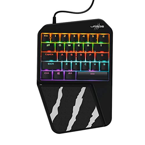 uRage Mobile Gaming-Keyboard Tastatur Exodus 410" One-Handed, schwarz, reaktionsschnell, Outemu Blue Switches, Tastenbeleuchtung in RGB-Farben von uRage
