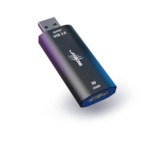 uRage Video Capture Stick Stream Link 4K, verbindet Kameras, Camcorder mit PC für Streaming oder Videoaufnahmen, in Schwarz von uRage