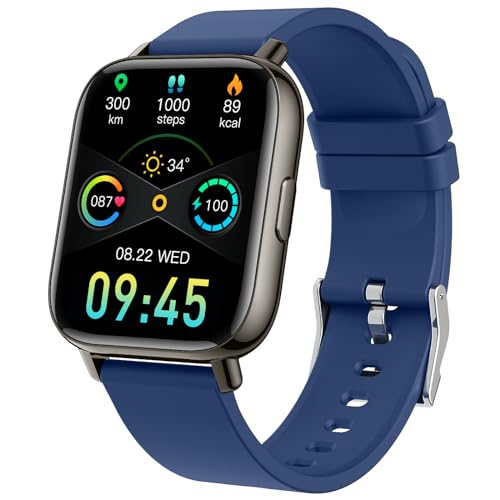 Smartwatch Damen Herren, Fitnessuhr mit 1,69" Touchscreen Smart Watch Uhr, Fitness Tracker, Pulsuhr Herzfrequenz Schlafmonitor Schrittzähler, IP68 Wasserdicht Sportuhr für iOS Android Motast Blau Smartwatch Damen Herren, Fitnessuhr mit 1,69" Touchscreen Smart Watch Uhr, Fitness Tracker, Pulsuhr Herzfrequenz Schlafmonitor Schrittzähler, IP68 Wasserdicht Sportuhr für iOS Android Motast Blau von uaue