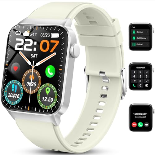 Smartwatch Herren Damen mit Telefonfunktion 1,85" Voll Touch Smart Watch Fitnessuhr mit 113 Sportmodi, Schrittzähler Schlafmonitor Pulsuhr IP68 Wasserdicht Armbanduhr Sportuhr Stoppuhr für Android iOS von uaue