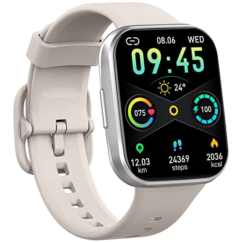 Smartwatch für Damen Herren, Fitnessuhr mit 1,69" Touchscreen Smart Watch, Fitness Tracker mit Pulsuhr Herzfrequenz Schlafmonitor Schrittzähler 25 Sportmodi, IP68 Wasserdicht Sportuhr für iOS Android von uaue