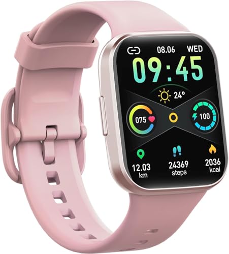 uaue Smartwatch, Fitness Tracker 1,69 Zoll Touchscreen Smart Watch mit Pulsuhr Schlafmonitor, IP68 Wasserdicht 24 Sportmodi Schrittzähler Sportuhr für Damen Herren für iOS Android Ordtop von uaue