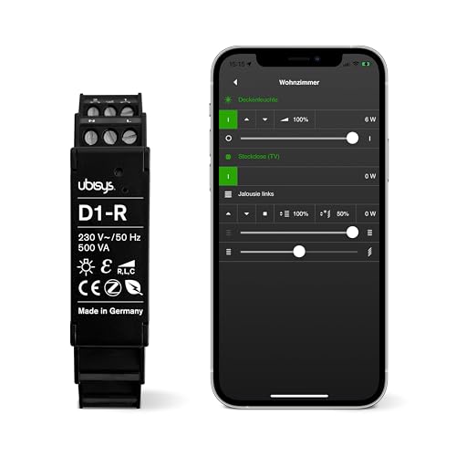 ubisys Zigbee Dimmer D1-R: Zigbee Funk-Dimmaktor zum Nachrüsten | Bis zu 500VA | Für eine intelligente Beleuchtung in Ihrem Smart Home. von ubisys