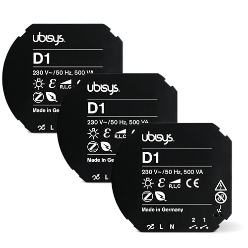 ubisys Zigbee Dimmer D1: Zigbee Funk-Dimmaktor zum Nachrüsten | Bis zu 500VA | Für eine intelligente Beleuchtung in Ihrem Smart Home. Erweiterungs-Set "Dimmer 3". Sie sparen 71,-€. von ubisys