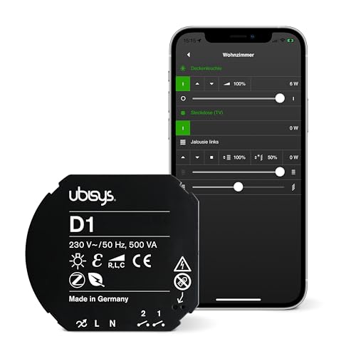 ubisys Zigbee Dimmer D1: Zigbee Funk-Dimmaktor zum Nachrüsten | Bis zu 500VA | Für eine intelligente Beleuchtung in Ihrem Smart Home. von ubisys