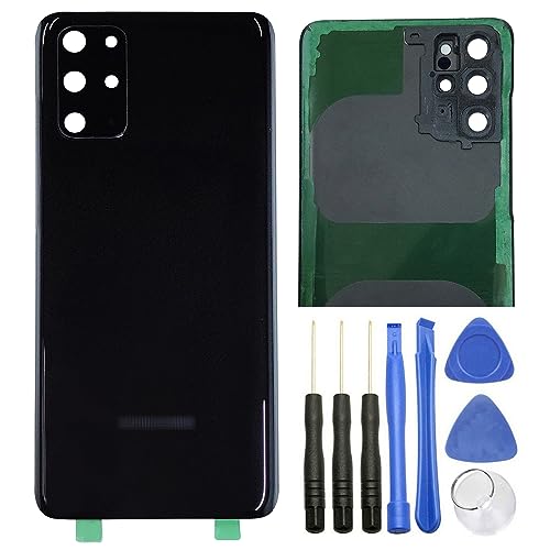 Ubrokeifixit Galaxy S20+ Rückglasabdeckung für Samsung G985 6,7 Zoll, 5G G986, vorgeschnittenes Klebeband (nicht S20 6,2 nicht Ultra 6,9 Zoll) (Schwarz + Kameralinse). von ubrokeifixit