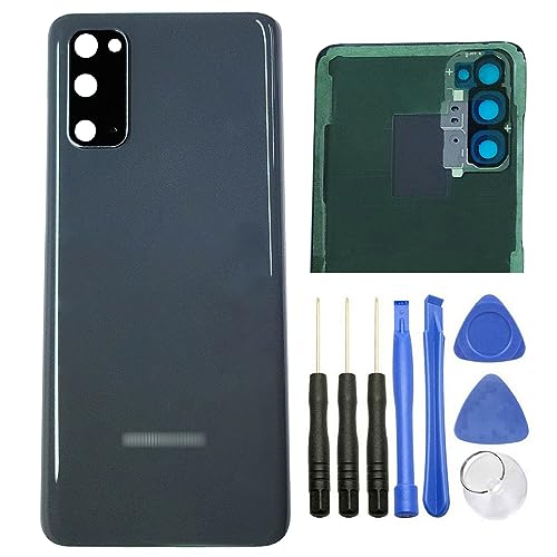 Ubrokeifixit Gehäuse für Galaxy S20, Rückseite aus Glas, Ersatz für Samsung Galaxy S20 6.2 Zoll G980,S20 5G G981, nicht für S20 Ultra 6.9 Zoll (17.5 cm), Grau + Kameraobjektiv) von ubrokeifixit