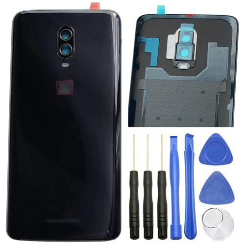 Ubrokeifixit -Glasabdeckung für OnePlus 6T (Spiegel-Schwarz) mit Kamera-Glaslinse/Blitz für OnePlus 6T A6010 A6013 LTE 16,3 cm (6,4 Zoll) von ubrokeifixit