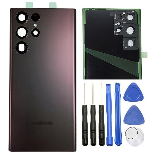 ubrokeifixit Galaxy S22 Ultra 5G Rückwand Glas Türabdeckung Ersatz für Samsung Galaxy S22 Ultra 5G 6,8 Zoll 2022 Zoll SM-S908 (nicht für S22 6,1 Zoll, nicht für S22+ 6,6 Zoll) (S22 Ultra-Burgundy) von ubrokeifixit