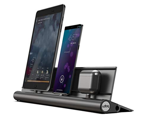 USB-C Ladestation für Tablets und Smartphones, udoq 400, Aluminium, mit Schnell-Ladekabel und Power Delivery Charger, dunkelgrau von udoq