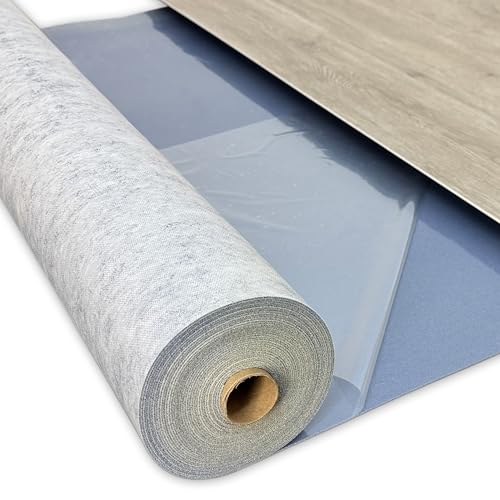 Vinyl Unterlage uficell Vinosound FIX - Stärke: 1,5 mm - 400 kPa Druckfestigkeit - die perfekte Unterlage für RIGID, LVT Klick Vinyl und Designboden - Obseitig leicht haftend (30 m²) von uficell