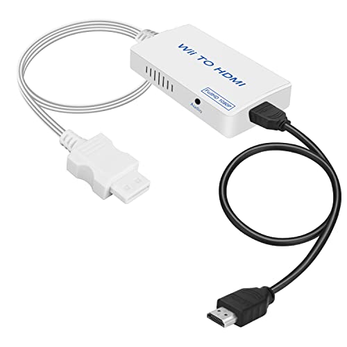 Wii auf HDMI Adapter mit HDMI Kabel, Wii zu Hdmi 1080P/720P Full HD Konverter, Video Audio Ausgang mit 3,5mm Buchse, für Nintendo Wii, TV Monitor Beamer Fernseher - Weiß Wii auf HDMI Adapter mit HDMI Kabel, Wii zu Hdmi 1080P/720P Full HD Konverter, Video Audio Ausgang mit 3,5mm Buchse, für Nintendo Wii, TV Monitor Beamer Fernseher - Weiß von uhddadi