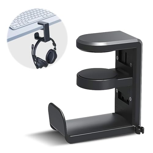 Kopfhörerhalterung, Kopfhörerhaken Unter Dem Schreibtisch, Verstellbarer, Stanzfreier Tischclip Typ, 360 Grad Drehbarer Aufhänger, Gaming Kopfhörer Büro Kopfhöreraufhänger, Kopfhörerständer, Schwarz Kopfhörerhalterung, Kopfhörerhaken Unter Dem Schreibtisch, Verstellbarer, Stanzfreier Tischclip Typ, 360 Grad Drehbarer Aufhänger, Gaming Kopfhörer Büro Kopfhöreraufhänger, Kopfhörerständer, Schwarz von uinnossvc