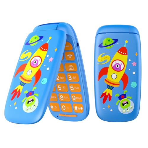 ukuu Klapphandy 1,8" GSM Kinderhandy Dual SIM Mobiltelefon ohne Vertrag mit großen Tasten und Batterie mit großer Kapazität - Blau von ukuu