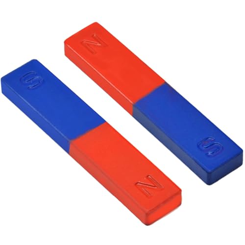ulafbwur Magnet 2 Stück/Set Physik Experiment Pole Lehrwerkzeug Rot Blau lackiert N/S Bar Magnet von ulafbwur