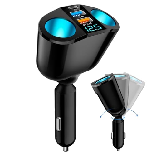 Autoladegerät, USB Typ-C, Autoladeadapter, Pd 66 W mit USB-Typ-C-Anschluss, 360 Grad drehbar von ulapithi