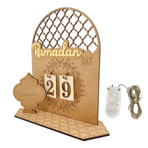 Eid-Countdown-Kalender, Rama-dan Kalender Mit LED Lichterkette, Leuchtender Eid-Adventskalender-Ornament 2024, DIY Rama-dan Dekoration Für Zuhause, Islamische Geschenke von ulapithi