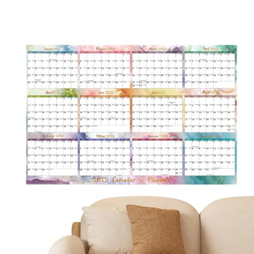Trockenlöschbarer Wandkalender 2025, großer trocken abwischbarer Kalender für Wand – doppelseitiger abwischbarer Jahreskalender, undatierter Kalenderplaner, 121,9 x 8 0 cm/47,99 x 31,5 cm Trockenlöschbarer Wandkalender 2025, großer trocken abwischbarer Kalender für Wand – doppelseitiger abwischbarer Jahreskalender, undatierter Kalenderplaner, 121,9 x 8 0 cm/47,99 x 31,5 cm von ulapithi