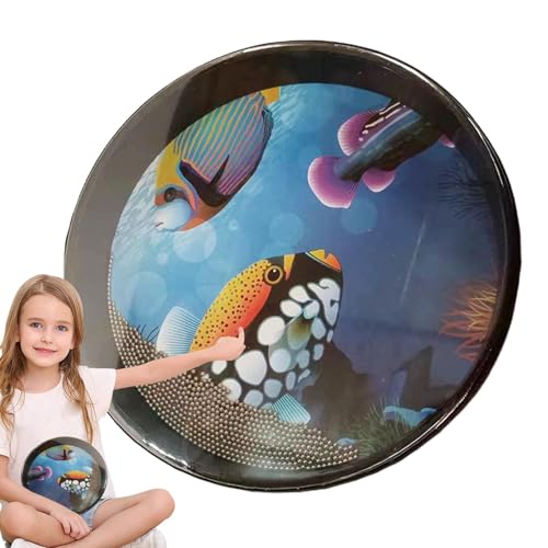 Wave Sound Drum, tragbare Trommel für | Wellenperlentrommel für Musikunterricht, integrierte Metallperlen, bequemer Sound, Meerestrommel, verbessert von ulapithi