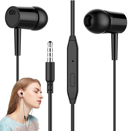 ulapithi Geräuschisolierende kabelgebundene Ohrhörer, kabelgebundene In-Ear-Kopfhörer - Ergonomische Kopfhörer,Leistungsstarkes Bassgeräuschisolierendes Mikrofon, 3,5-mm-Klinken-Ohrhörer für PC, von ulapithi