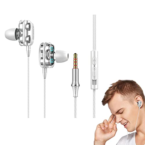 ulapithi Kabelgebundene Kopfhörer mit Geräuschunterdrückung,In-Ear-Game-Kopfhörer mit Mikrofon für PC-Handy - In-Ear-Kopfhörer mit 3,5-mm-Klinkenstecker für Gamer, Spiel-Ohrhörer mit ikrofon von ulapithi