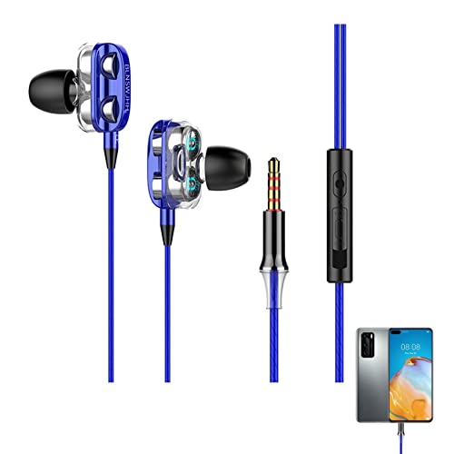 ulapithi Kabelgebundene Ohrhörer, In-Ear-Game-Kopfhörer mit Mikrofon für PC-Handy, In-Ear-Kopfhörer mit 3,5-mm-Klinkenstecker für Gamer, Spiel-Ohrhörer mit Mikrofon – geräuschisolierend von ulapithi