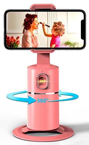 Handyhalterung für Smartphone,360 ° Drehbar Gesichts Tracker【Keine APP Erforderlich】 Selfie Stick,Geeignet Handyhalter für iPhone Android Live Broadcast/Video/Vlog Handy Ständer Pink… von uleway