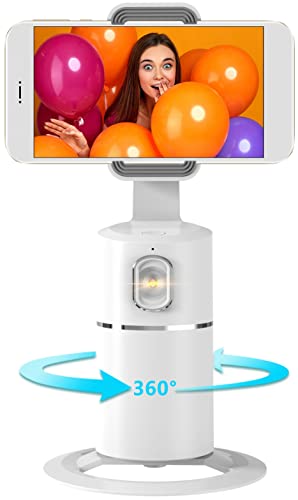 Handyhalterung für Smartphone,360 ° Drehbar Gesichts Tracker【Keine APP Erforderlich】 Selfie Stick,Geeignet Handyhalter für iPhone Android Live Broadcast/Video/Vlog Handy Ständer…Weiß von uleway