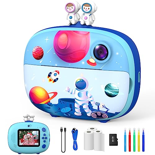 Kinderkamera,ULEWAY Selfie Kinder Kamera,1080P 2,4-Zoll-Bildschirm Sofortbildkamera mit 32GB SD-Karte,Digitalkamera Fotoapparat Kinder für 3-12 Jahre,Jungen Mädchen Weihnachten Spielzeug-Blau von uleway