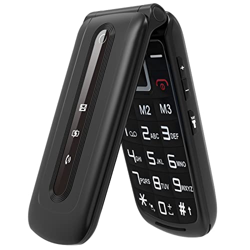 uleway Seniorenhandy Klapphandy Mobiltelefon mit großen Tasten und ohne Vertrag, Dual SIM Rentner GSM Handy mit SOS Notruftaste Großtastenhandy von uleway