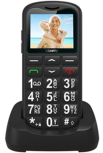 uleway Seniorenhandy mit großen Tasten und Mobiltelefon ohne Vertrag,1.7 Zoll LCD|SOS-Funktion |Dual SIM Handy |Taschenlampe und Ladestation von uleway