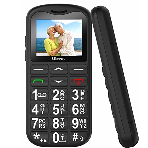 uleway Seniorenhandy mit großen Tasten und ohne Vertrag, Dual SIM Rentner GSM Handy mit SOS Notruftaste Großtastenhandy mit Ladestation von uleway