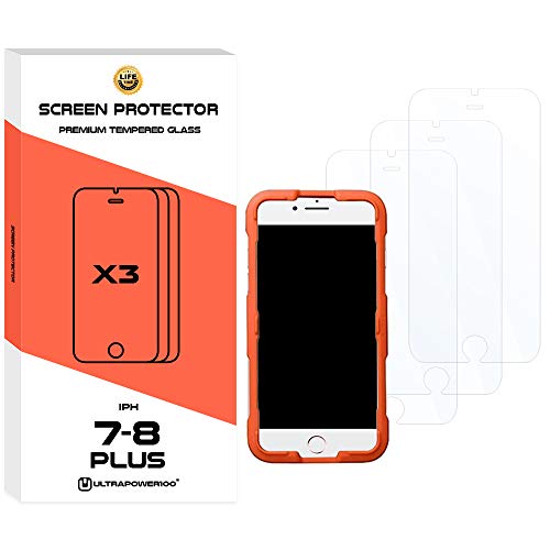 ultrapower100® gehärtete Glasfolie | Kompatibel mit iPhone 7 Plus / 8 Plus | Transparenter Displayschutz| Packung mit 3 Stück|Ultrabeständig ultrapower100® gehärtete Glasfolie | Kompatibel mit iPhone 7 Plus / 8 Plus | Transparenter Displayschutz| Packung mit 3 Stück|Ultrabeständig von ultrapower100