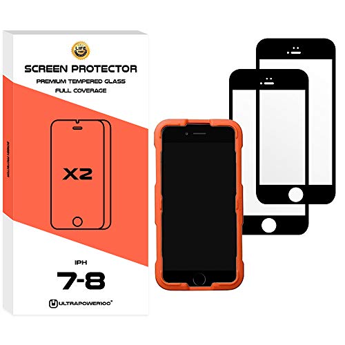 ultrapower100 Displayschutzfolie Shatterproof kompatibel für iPhone 7/8 Full Coverage Premium Tempered Glass Film 2 Pack Anti-Shatter Black ultrapower100 Displayschutzfolie Shatterproof kompatibel für iPhone 7/8 Full Coverage Premium Tempered Glass Film 2 Pack Anti-Shatter Black von ultrapower100