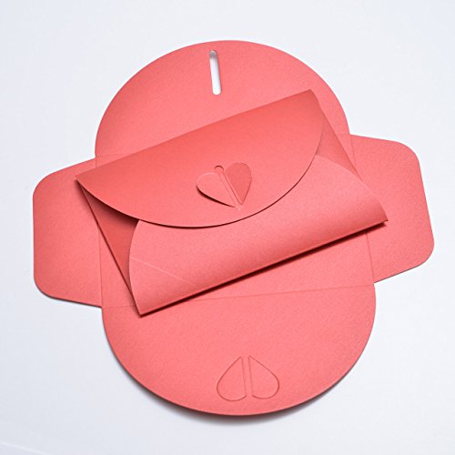 10 Rote Herz-Briefumschläge aus schimmernden Pearl-Karton, C6 = 162 x 114 mm, ideal zur Hochzeit, Verlobung und für Liebesbriefe von umschlag-discount