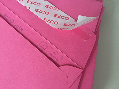100 Briefumschläge, C6, Pink, Eosinrot, Rosa, von ELCO, C6 = 162 x 114 mm, mit Abziehstreifen, 100 g/qm, Kuverts von umschlag-discount