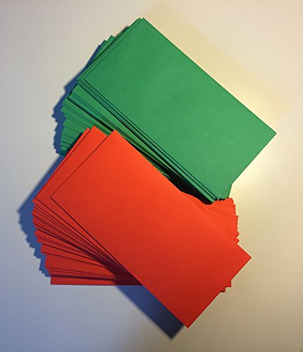 100 Briefumschläge, Rot und Grün, DIN lang = 220 x 110 mm, Haftklebestreifen, Kuverts zu Weihnachten, Weihnachtsumschläge von umschlag-discount