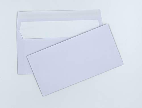 100 Briefumschläge mit hellem Seidenfutter in DIN lang = 220 x 110 mm, mit Abziehstreifen von umschlag-discount