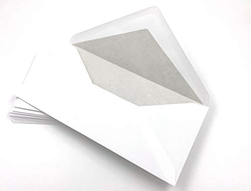 100 Leinen-Briefhüllen mit hellem Seidenfutter in DIN lang = 220 x 110 mm, Leinenpapier-Kuverts von umschlag-discount