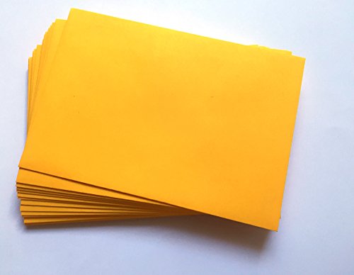 25 Briefumschläge, C6, Gelb, Goldgelb, von ELCO, C6 = 162 x 114 mm, mit Abziehstreifen, 100 g/qm, Kuverts, warmes Gelb von umschlag-discount