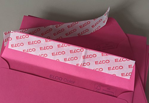 25 Briefumschläge, C6, Pink, Eosinrot, Rosa, von ELCO, C6 = 162 x 114 mm, mit Abziehstreifen, 100 g/qm, Kuverts von umschlag-discount