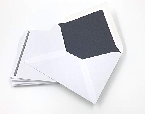 25 Trauerumschläge, C6 = 162 x 114 mm, mit grauem Seidenfutter und grauem Balken links, spitze Klappe von umschlag-discount