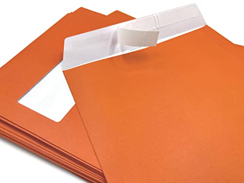 50 Fenster-Briefumschläge, Orange, C4 = 324 x 229 mm, mit Abziehstreifen, 90 g/qm von umschlag-discount