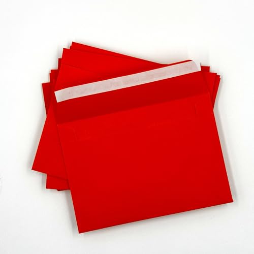 umschlag-discount - 100 Briefumschläge, C6, Rot, Intensivrot, C6 = 162 x 114 mm, mit Abziehstreifen, 80 g/qm, Kuverts von umschlag-discount