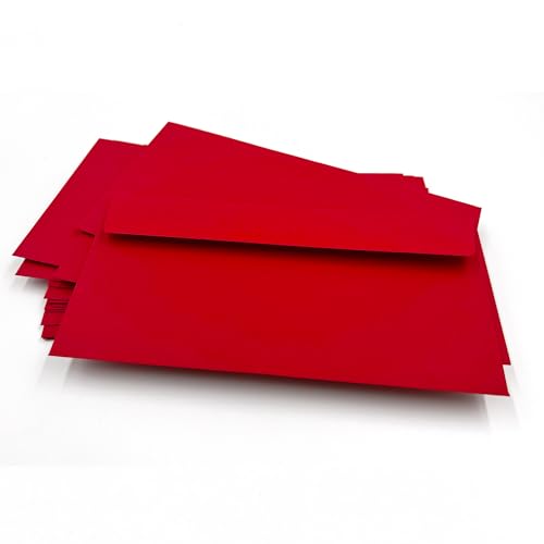 umschlag-discount - 100 Umschläge, Rot, Klatschmohn, DIN lang = 220 x 110 mm für Geschäftspost, ohne Fenster, selbstklebend mit Abziehstreifen von umschlag-discount