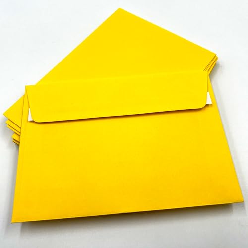 umschlag-discount - 50 Briefumschläge, Gelb, Goldgelb, C6 = 162 x 114 mm, mit Abziehstreifen, 80 g/qm, Kuverts, Postkartengröße von umschlag-discount