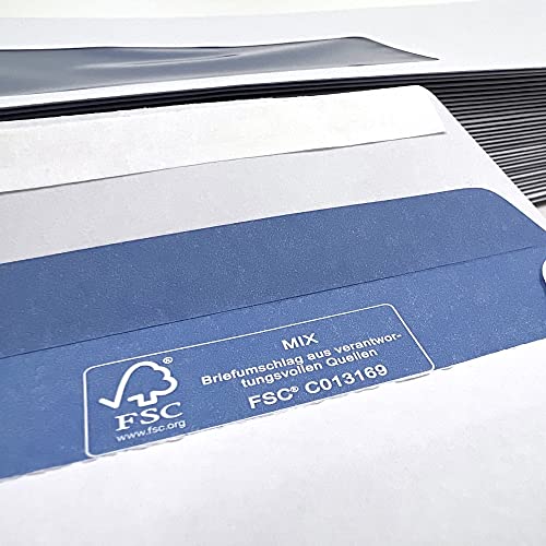 umschlag-discount - Briefumschläge DIN lang mit Fenster für Laserdrucker geeignet (250 Stück), selbstklebend - Laser Umschläge 22 x 11 cm - Sichtschutz, FSC-zertifiziertes Papier von umschlag-discount